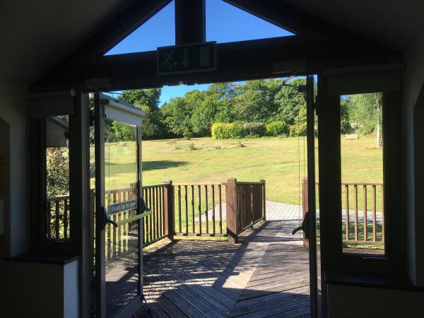 View of Chacewater Millennium Green from the Killifreth Room in Chacewater Village Hall